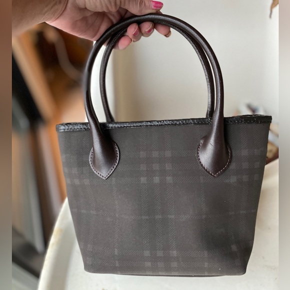 BURBERRY Vintage Mini🤎Brown House Check👜Coated Canvas/Leather🇬🇧RARE/HTF🔥EUC - Picture 6 of 13